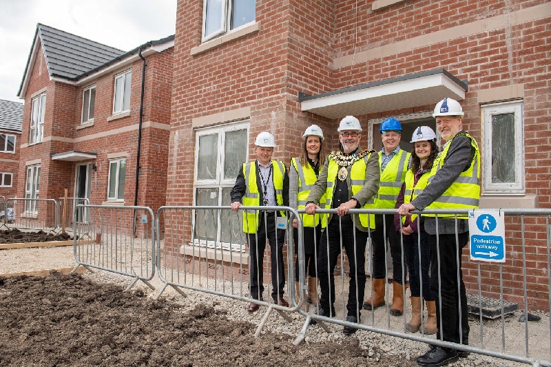 Mayor of Stockport visits development at former Cranford Golf Site in Heaton Mersey Stockport