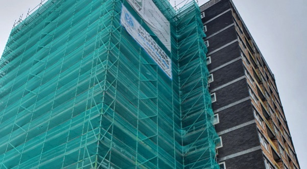 Scaffolding at Bowland House