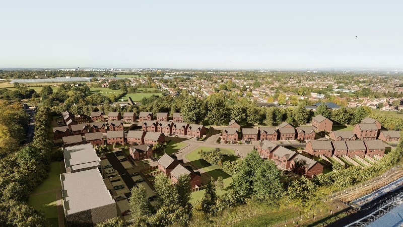 Aerial view of Stanley Road Development in Heald Green